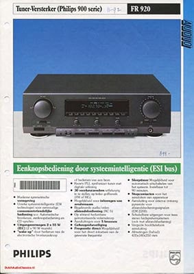 Philips FR920 Receiver product information 1994 Dutch PDF - Philips