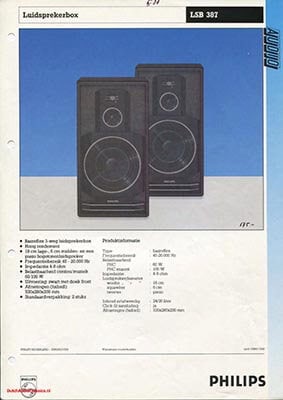 Philips LSB387 Speaker product information 1988 Dutch PDF - Philips